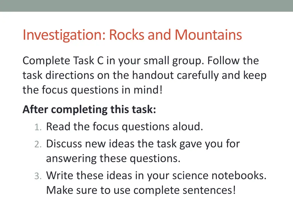investigation rocks and mountains