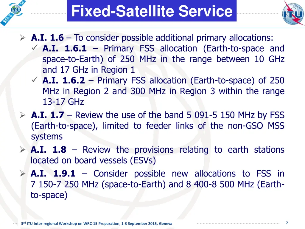 fixed satellite service