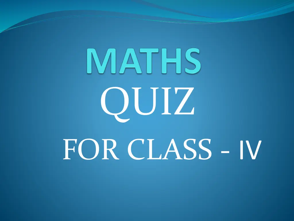 quiz for class iv