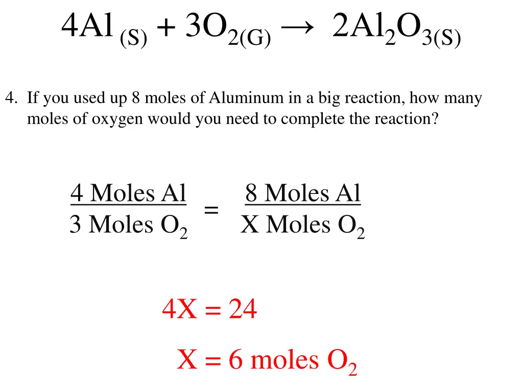 4al s 3o 2 g 2al 2 o 3 s 5