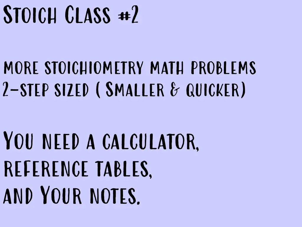 stoich class 2