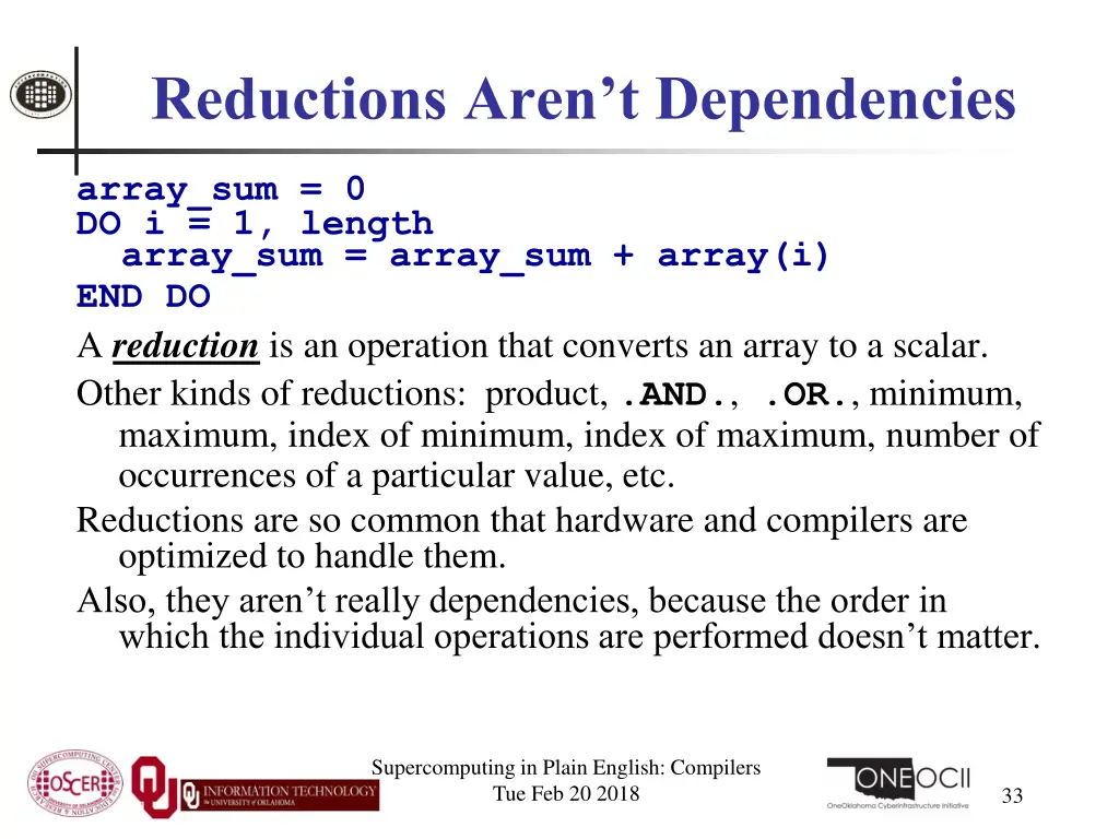 reductions aren t dependencies