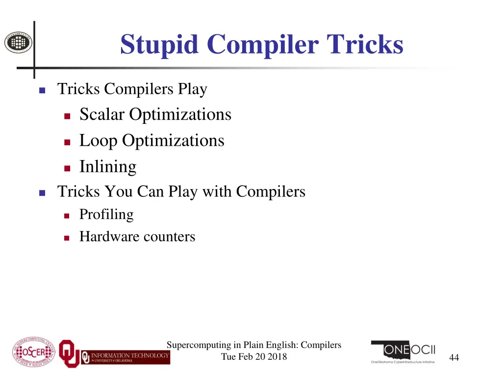 stupid compiler tricks 1