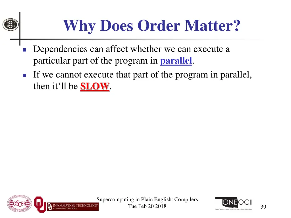 why does order matter