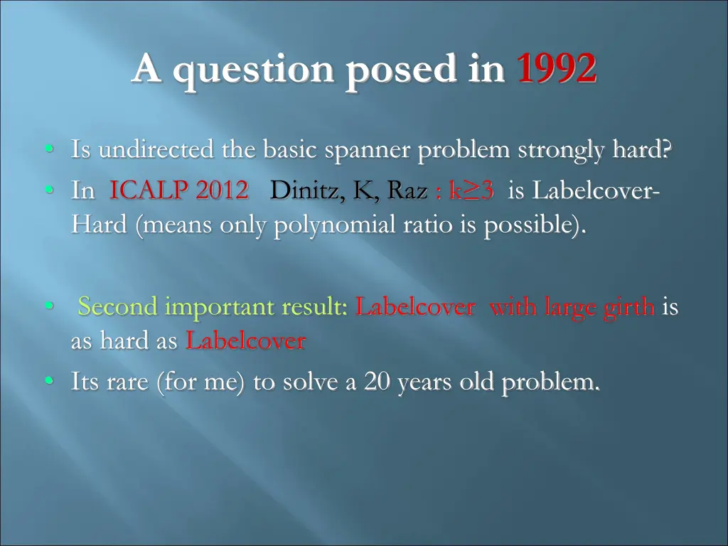 a question posed in 1992