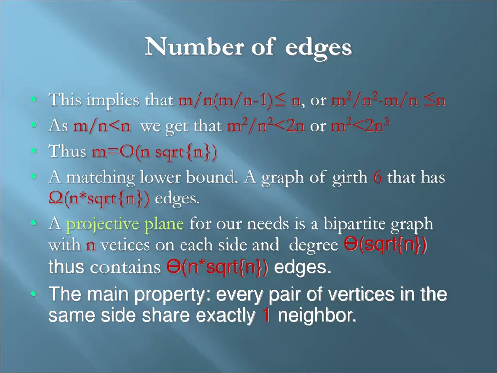 number of edges
