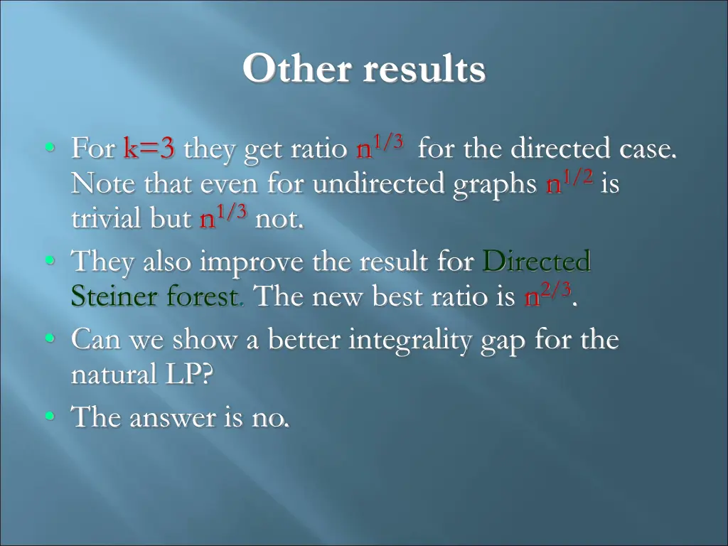 other results