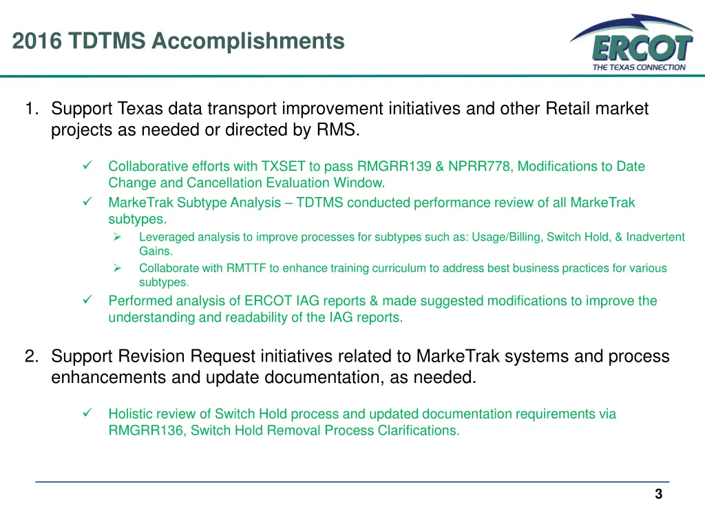 2016 tdtms accomplishments
