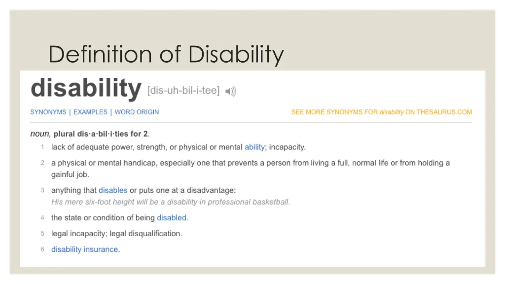 definition of disability