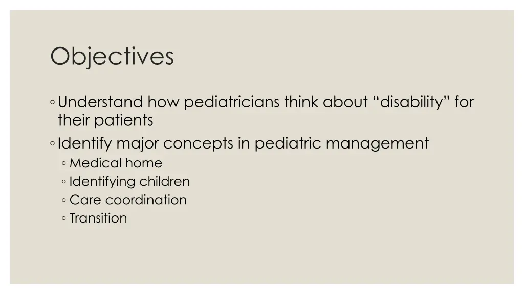 objectives
