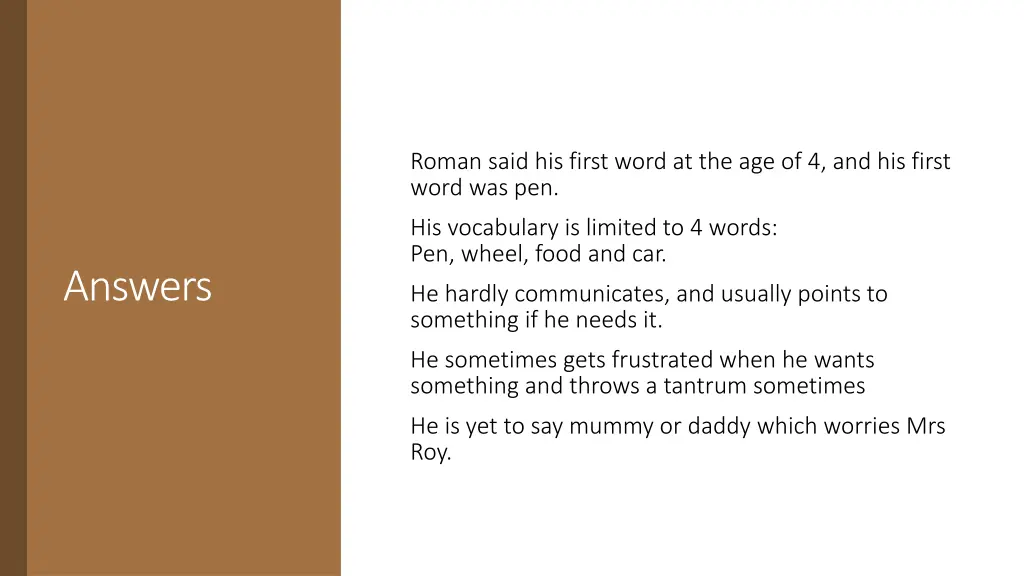 roman said his first word