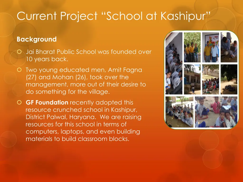current project school at kashipur