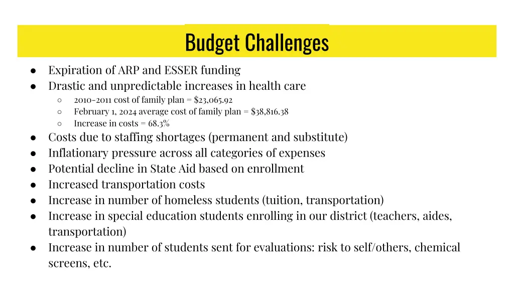budget challenges