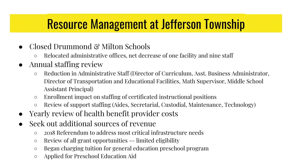 resource management at jefferson township