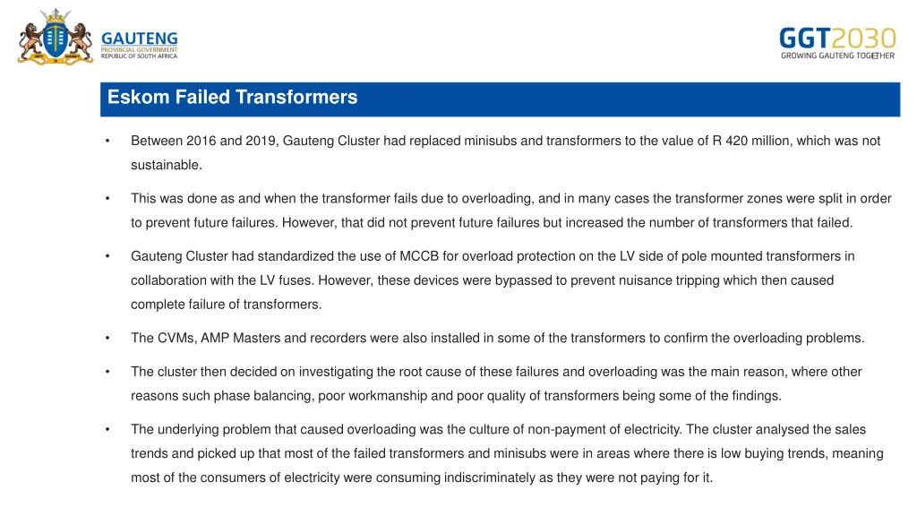 eskom failed transformers