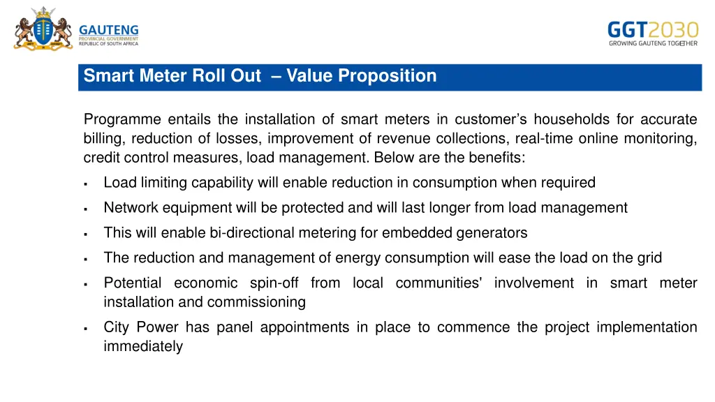 smart meter roll out value proposition