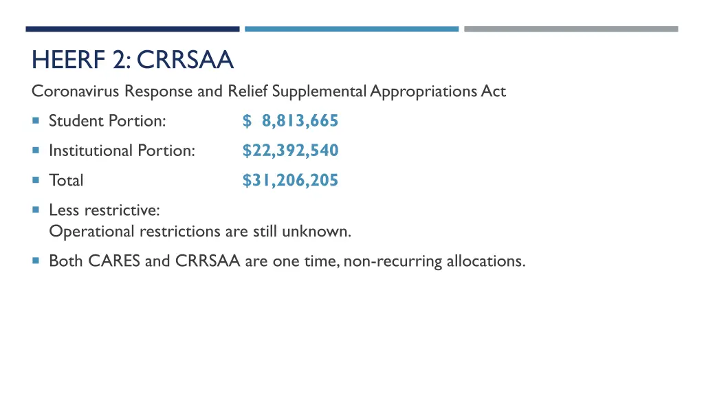 heerf 2 crrsaa coronavirus response and relief