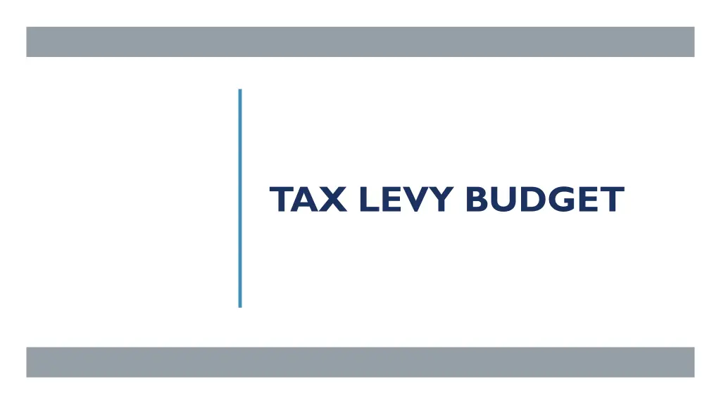 tax levy budget