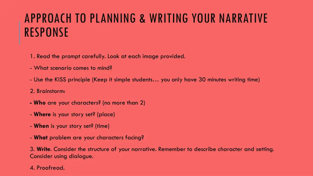 approach to planning writing your narrative