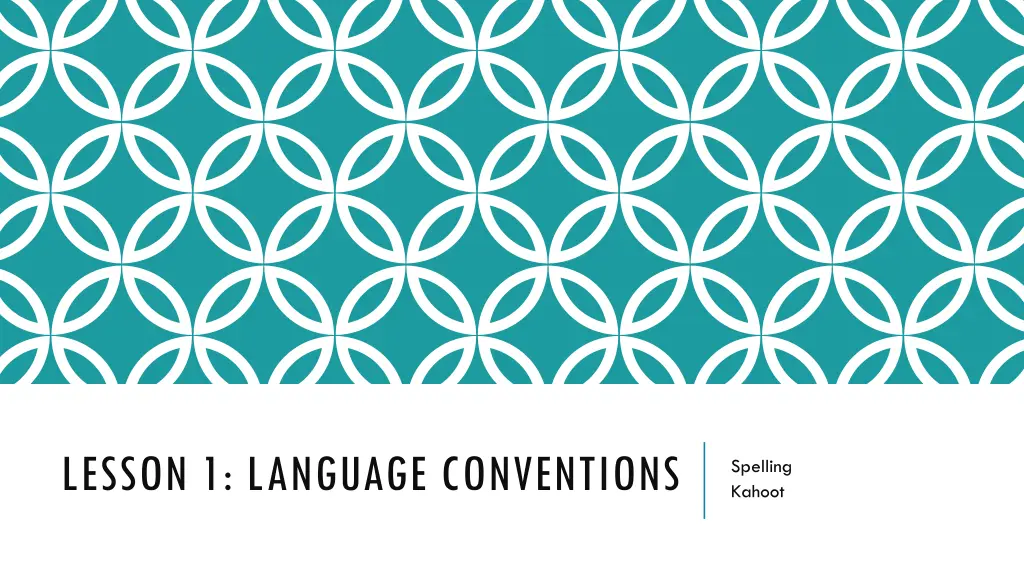 lesson 1 language conventions
