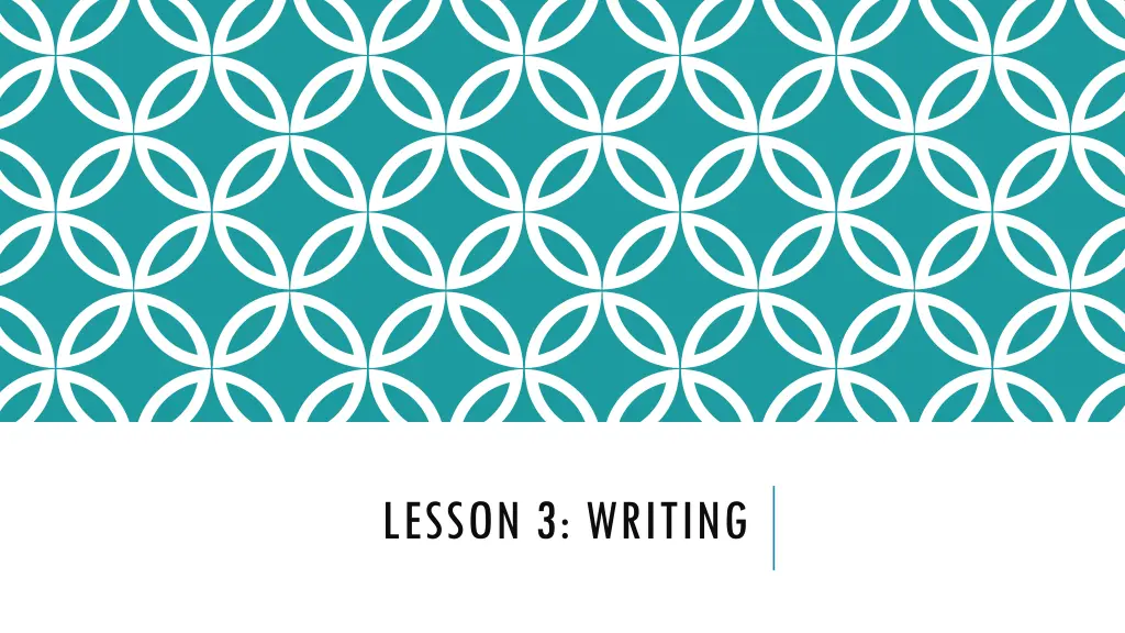 lesson 3 writing