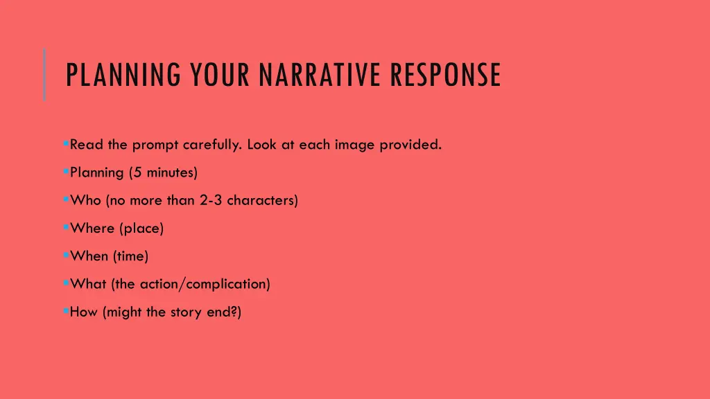 planning your narrative response