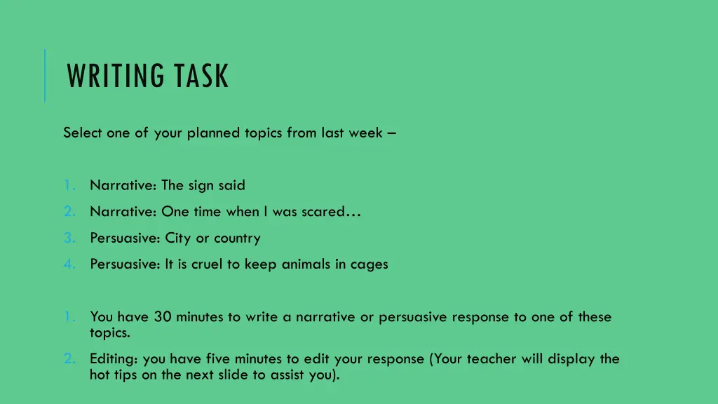 writing task