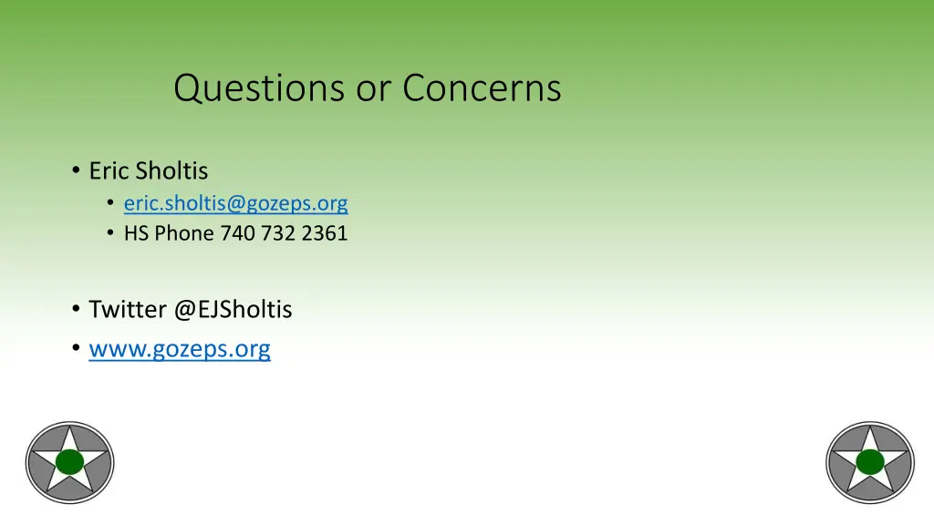 questions or concerns