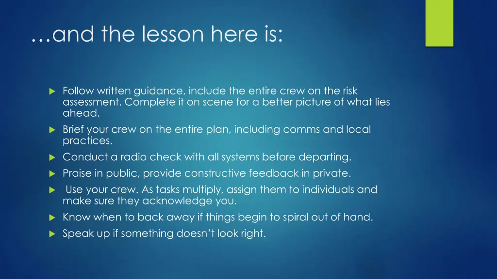 and the lesson here is