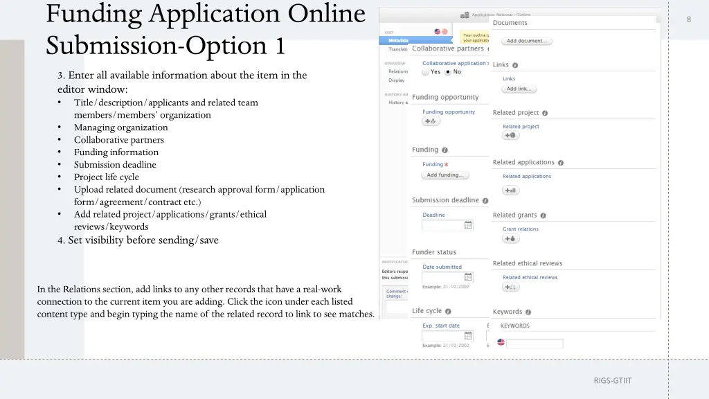 funding application online submission option