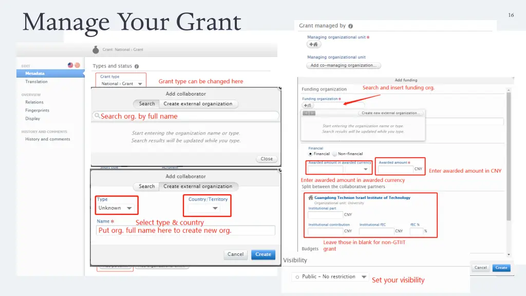 manage your grant