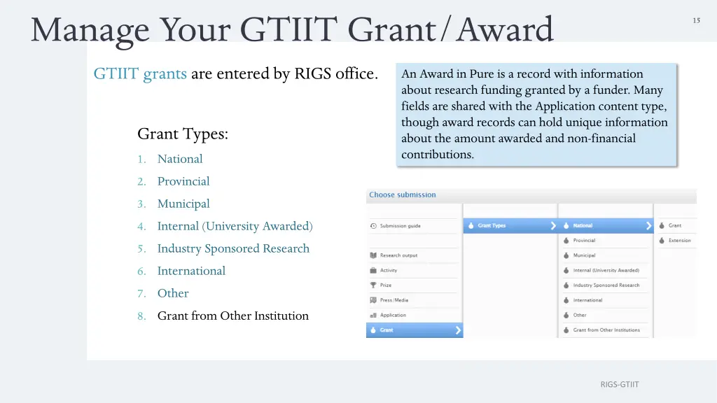 manage your gtiit grant award 1