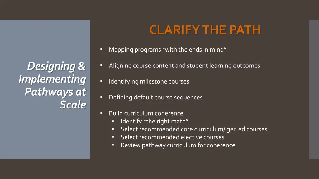 clarify the path