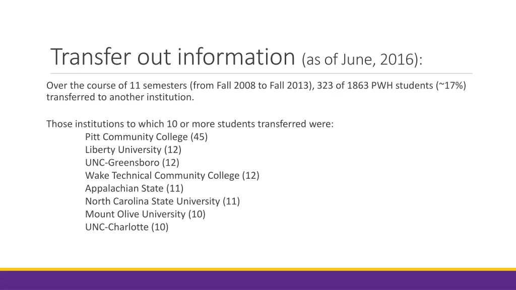 transfer out information as of june 2016