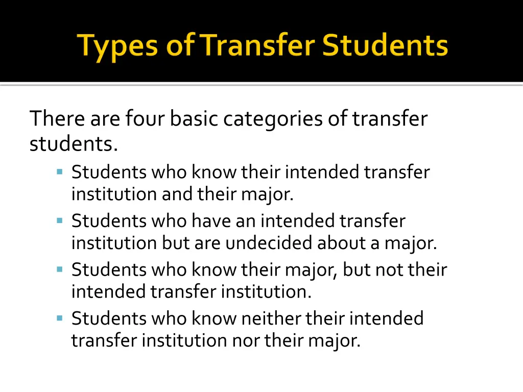 there are four basic categories of transfer