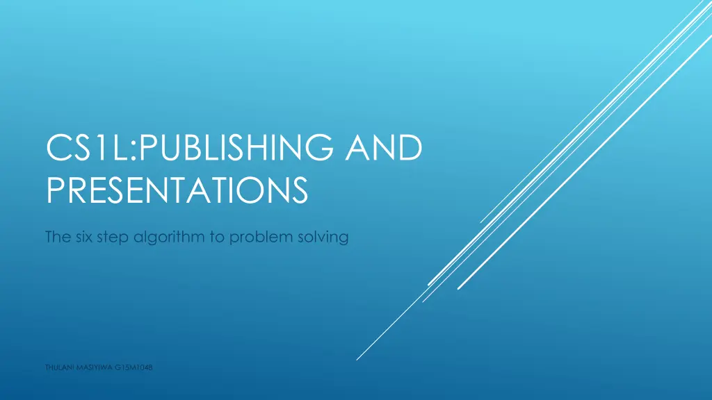 cs1l publishing and presentations