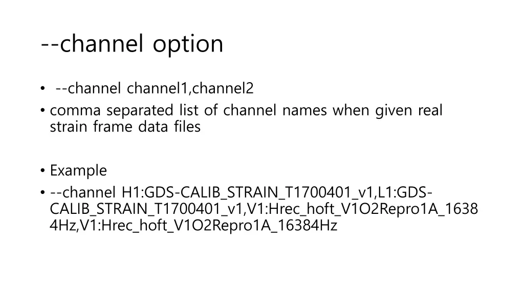 channel option