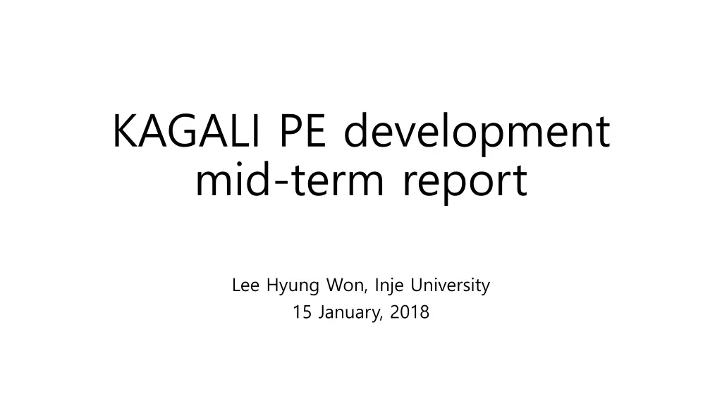 kagali pe development mid term report