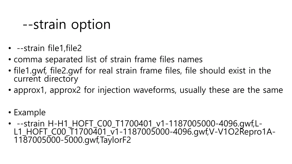 strain option