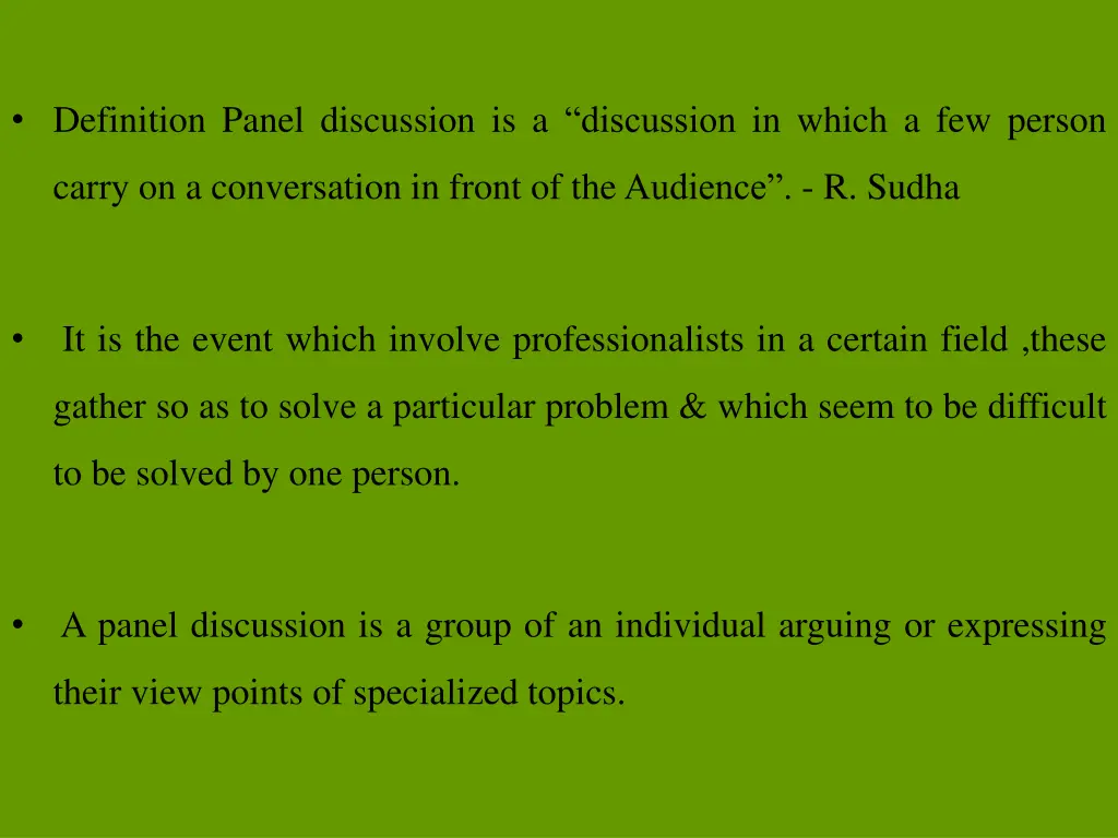 definition panel discussion is a discussion