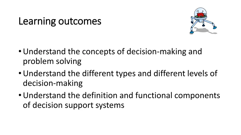 learning outcomes learning outcomes