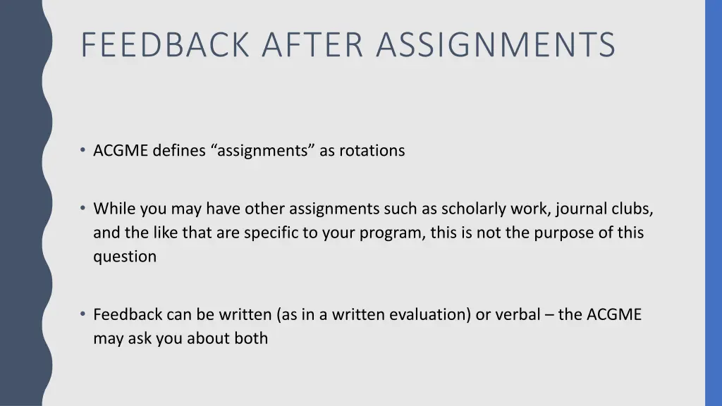 feedback after assignments