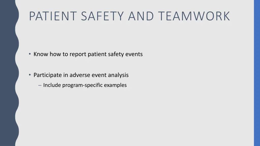 patient safety and teamwork