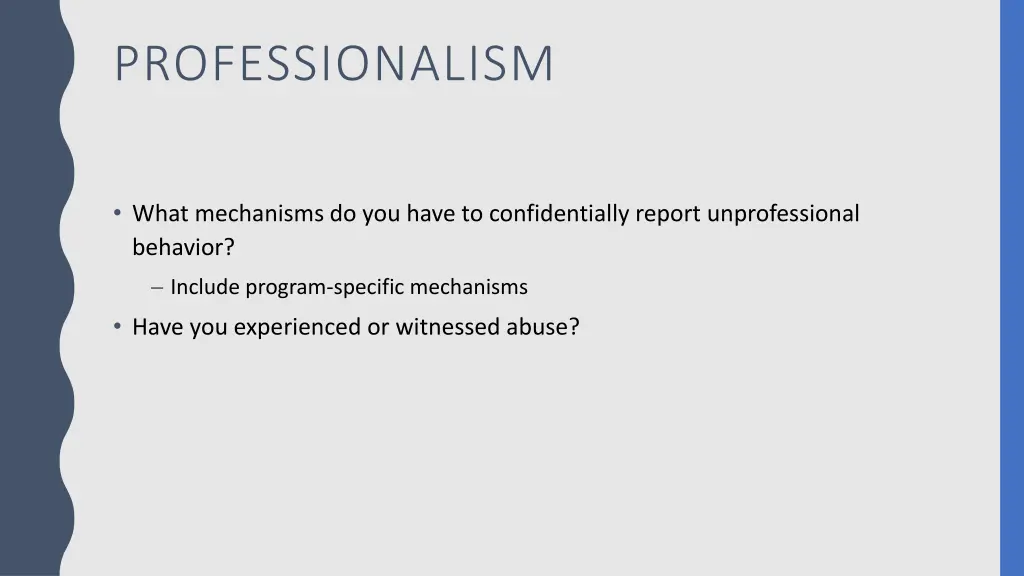 professionalism