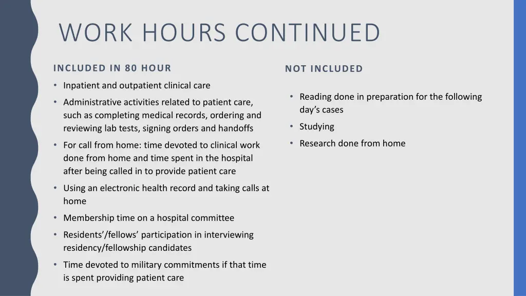 work hours continued