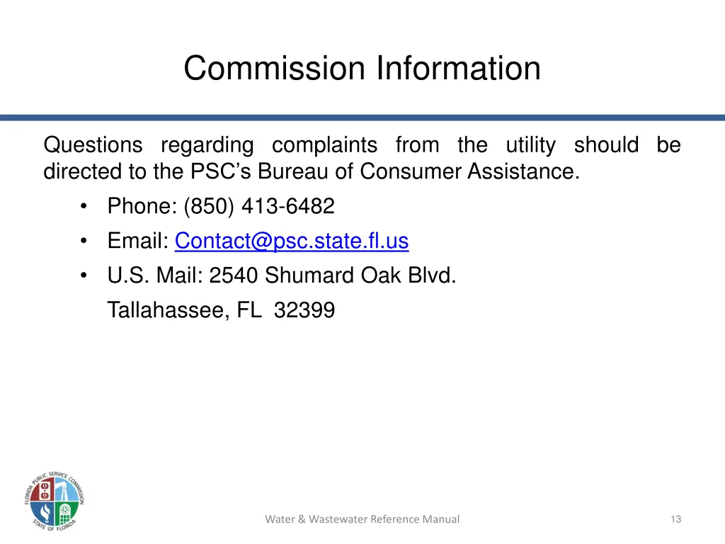 commission information