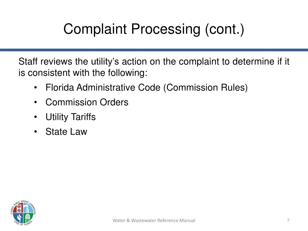 complaint processing cont