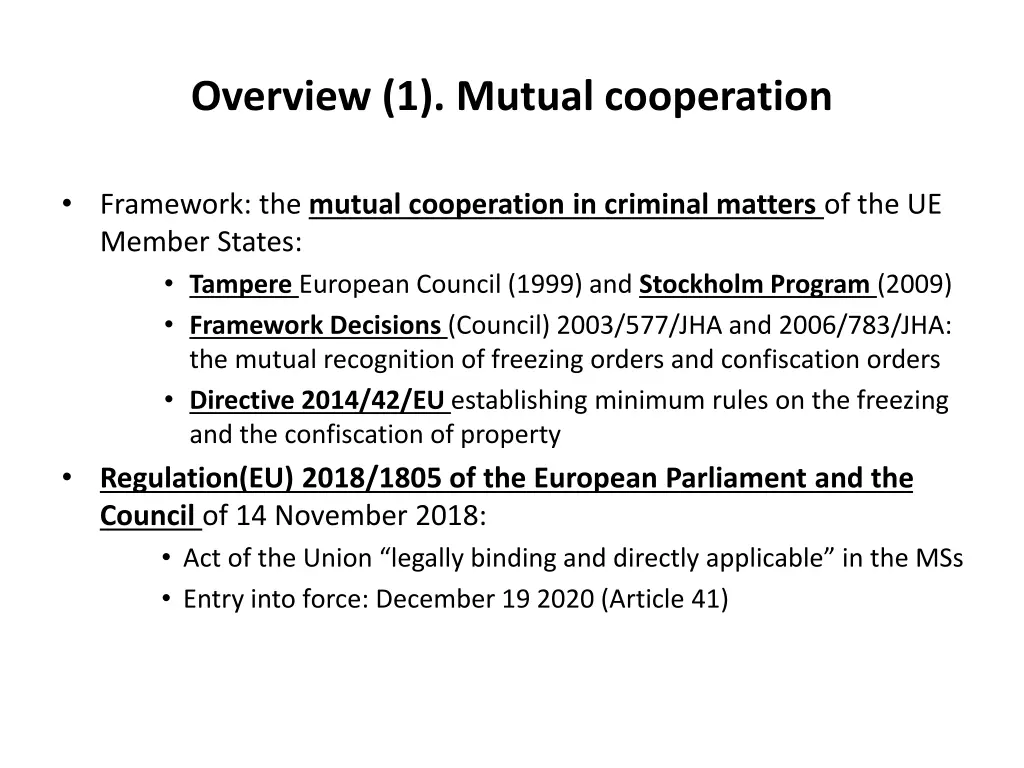 overview 1 mutual cooperation