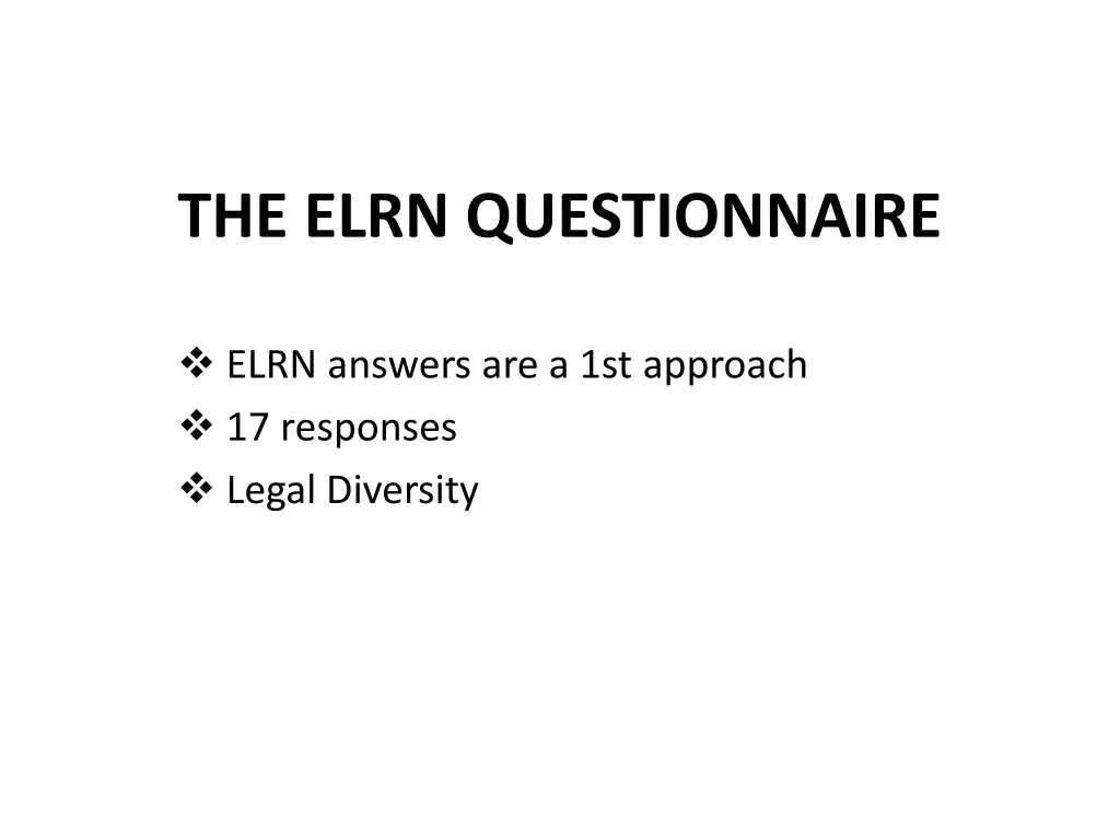 the elrn questionnaire