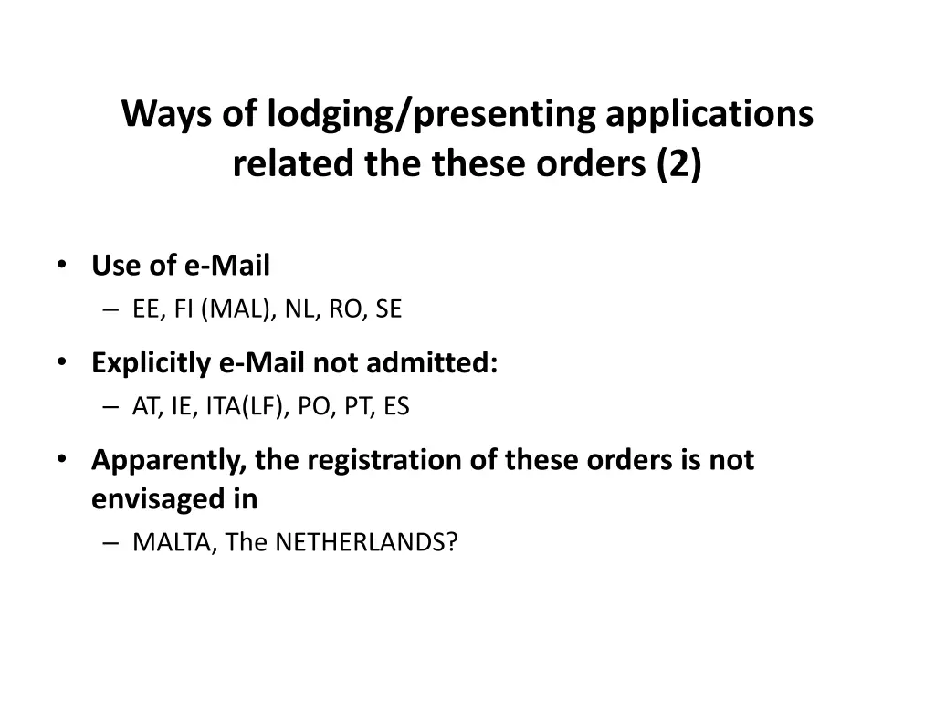 ways of lodging presenting applications related 1